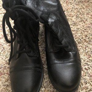 Black Ankle Boots with Silver Accents